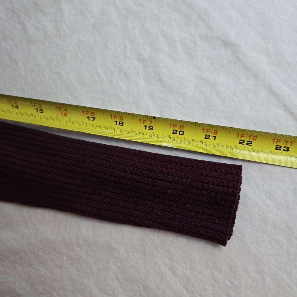 CALVIN KLEIN Long Sleeve Ribbed Keyhole Sweater Port Burgundy MI3 - Picture 8 of 10